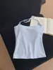 Nuevo Estilo Camisola de Cuello Halter con Almohadillas en el Pecho para Mujer, Top Tubo Sexy para Usar en Capas o Solo, Diseño Impresionante, Top V de Nicho