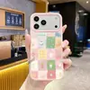 Case protetor de iPhone 17 em silicone líquido criativo com blocos de cor, mais vendido na Shopee, case de celular com forro de pelúcia para 18pro