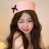 Lindo gorro de marinero rosa con lazo, gorro volcado, boina JK de verano para chica dulce coreana, gorro de enfermera Lolita