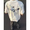 Camiseta Bordada Pesada Floral de Manga Corta Estilo High Street Americano 2026 para Hombre, Nuevo Estilo de Verano, Tendencia Nacional Unisex de Media Manga
