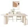 Mesa de Comedor de Pizarra Estilo Francés con Columna Romana Combinación de Silla Mariposa Hogar Apartamento Pequeño Lujo Ligero Isla Mesa de Comedor Integrada