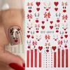Pegatinas Navideñas de Arte para Uñas Transfronterizas Caricaturas Corazón Rojo Reno Rojo Navideño Pegatinas Adhesivas de Línea para Uñas