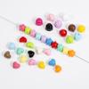 Estrellas acrílicas amor cuadrado cuentas sueltas cuenta con agujero pasante pulsera cadena para teléfono móvil llavero accesorios DIY