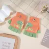Guantes de dedo medio para niños otoño e invierno niños medio dedo cálidos lindos estudiantes de primaria escritura guantes de punto de doble propósito al por mayor