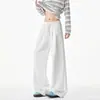 Versátil Primavera/Otoño Casual de Moda Marca Código Cuchillo Curvo Pantalones Deportivos para Hombre Sueltos Cuchillo Curvo Ropa Deportiva de Peso Pesado Bordado Americano Pantalones Holgados