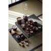 Juego de Té Estilo Japonés Wabi-Sabi con Cerámica Rústica, Colección de Laca Roja, Tetera, Gaiwan, Taza de Té, Soporte para Olla Venta de Liquidación
