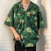 Camisa Floral Manga Curta Roupas da Ilha de Hainan Roupas de Praia Sanya Xia Wei Feng Viagem à Tailândia Casaco Casual Solto Masculino
