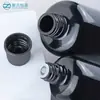 Cosméticos 200ml Botella Cilíndrica de Vidrio Negro de Gran Capacidad Set Botella de Loción Mini de 15ml Botella de Aceite Esencial En Stock
