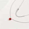 Collar de amor de doble cara con nicho de corazón de melocotón pequeño con goteo de aceite de estilo japonés y coreano, cadena de clavícula, regalo de joyería de temperamento de alto nivel