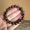 Pulsera de Palosanto Africano de una Sola Hilo para Hombres y Mujeres, Tallado de Cuentas Budistas con Diseño de Pixiu, Joyería de Estilo Étnico, Cuentas de Oración al por Mayor