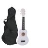 Ukelele de madera de 21 pulgadas con mochila de tela Oxford negra, instrumento musical, guitarra pequeña, regalo para niños