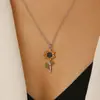 Joyas transfronterizas Amazon collar para Europa y Estados Unidos girasol personalizado aleación de aceite girasol cadena de clavícula