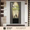 Pintura Decorativa de Entrada Chunying Yanzhi Nuevo Estilo Chinoiserie Pasillo Pasillo Pintura Colgante Estilo Wabi-sabi Elegante Atmosférico Mural de Pared Vertical
