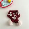 Bufanda de punto con forma de bola de pelo de conejo para mujer, estilo K, 2024, nueva bufanda a cuadros con diseño de oso y conejo, venta al por mayor
