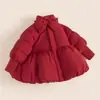 Jaqueta Acolchoada de Algodão para Meninas, Casaco Quente de Inverno para Crianças, Nova Jaqueta Acolchoada de Algodão Vermelha para Bebês 2025, Roupa de Inverno Estilosa, Roupa de Ano Novo