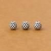S999 plata de pie grano de escamas de dragón cuentas redondas 8 mm plata tailandesa cuentas sueltas retro hacer viejo grano de ola cuentas tesoro múltiple con cuentas