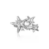 Anel de Zircônia Estrela Irregular de Cinco Pontas Nicho Alto Padrão Luxo Leve Estilo Cool Personalidade Tendência Aberto Ajustável Anel Cauda Estrelada para Mulheres