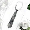 Gravata Jk Estilo Japonês para Mulheres, Combinando com Camisa Uniforme, Gravata Xadrez Estilo Universitário Preguiçoso Sem Gravata, Versão Curta para Homens