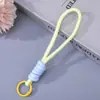 Cordão de pulso para celular com nó de guarda-chuva de dopamina, alça curta colorida, pulseira de segurança tecida para segurar na mão anti-perda, cordão de brinquedo