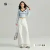 Jeans Blancos Americanos para Mujer 2025 Nuevos Rectos de Tiro Alto Holgados con Caída Versátiles de Pierna Ancha Largos hasta el Suelo