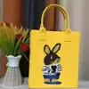 Bolsa Tote Tendência de Feltro com Transfer de Calor Novo Estilo Bolsa para Estudo de Desenho Animado Bolsa para Lancheira Bolsa Tote Cem Dias Bolsa de Compras Estampada