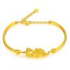 Pulsera Pixiu de Oro Duro 3D Chapada en Oro Latón, Pulsera de Imitación para Mujer, Set Chapado en Oro Estilo Coreano, Joyería de Cuentas de Moda