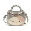 Bolsa Infantil Nuevo Estilo Coreano Dibujos Animados Gato Lindo Bolso de Mano Niñas Princesa Estampado Leopardo Bolsa para Labiales Billetera Bolso Cruzado