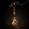 Llavero Creativo Hecho a Mano de Elefante Sólido Colgante Vintage de Latón Joyería Colgante de Coche Propicio Colgante Pequeño de Cobre Puro