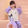 Pijamas de primavera y otoño para niñas, de manga larga, de algodón peinado fino, para el hogar, bonitos conjuntos para niños y niñas.