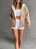Moda europea y americana transfronteriza para mujer 2026 sudadera con capucha y cremallera estampado de leopardo chaqueta cárdigan suelto casual de manga larga