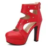Modelo de comercio exterior Summer Wish 2026 primavera-verano estilo europeo y americano tacón ultraligero tallas grandes 40-50 suela gruesa tachonado punta redonda
