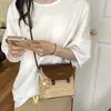 Bolsa Feminina de Nicho Super Popular 2026 Nova de Verão Versátil Bolsa Transversal com Toque de Luxo, Bolsa de Ombro Tipo Balde Trançada Arco-Íris