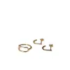 Con anillo fino cuadrado Yu jewelry para mujer, minimalista, hueco, estilo europeo y americano, acero de titanio, chapado en oro al vacío, apilable para Instagram, con anillo de retención de color