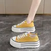 Zapatos de Lona Blancos con Grulla de Almohada para Mujer 2026 Nuevo Verano Persona Baja Casual Versátiles Zapatos Blancos Talla 34 Deportivos Suela Gruesa Aumentar