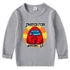 Camiseta de algodón para niños, estilo coreano, primavera y otoño, 2023, cuello redondo, manga larga, para bebés y niños