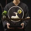 Anel de lâmpada Zen Chinês Decoração de veado da sorte em Porcelana Branca Incensário de fluxo reverso criativo Decoração de entrada da sala de estar da casa