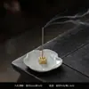 Quemador de Incienso de Cerámica Creativo de Loto, Portainciensos para Uso Doméstico, Portainciensos Vintage de Madera de Áloe para Interiores, Adorno de Soporte de Incienso Estilo Zen