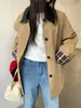 Weisong 2026 Nova Primavera Roupas Femininas Estilo Coreano Color-Blocking Gola Lapela Trench Coat Feminino High-End Casaco de Comprimento Médio