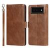 Funda para Teléfono Móvil para Google Pixel 6 Google Pixel 6Pro Hebilla Central Retro Solapa Doble Plegable Funda de Cuero