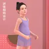 Novas Roupas de Dança Infantis Roupas de Prática de Ballet Femininas Collant de Ginástica com Alça Única Vestido Meia-manga Roupa