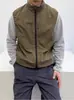 2025 Nuevo Chaleco Funcional Cortavientos de Verano para Exteriores para Hombre Color Verde Militar con Cuello Alto Chaleco Deportivo para Montañismo