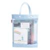 Bolsa tutorial portátil bolsa de classificação de assunto para estudantes bolsa de livro de grande capacidade botão de pressão bolsa de maquiagem impressão de saco de arquivo transparente