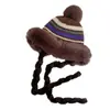 Bonito Sombrero de Peluche para Mujer en Invierno con Forro de Lana, Sombrero de Lana Tejido Engrosado, Protección para los Oídos, Cálido, Peludo, Sombrero Lei Feng del Noreste