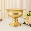 Jarrón alto dorado estilo europeo, recipiente de flores de hierro vintage, decoración de mesa de boda, recipiente para arreglos florales, maceta de almacenamiento al por mayor