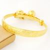 Pulseira infantil de ouro falso estilo nacional para bebê com palavra um ano Lua Cheia meninos e meninas push pull ajustável