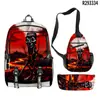 2025 Conjunto de Três Peças Mochila Escolar Mochila de Ombro Estojo de Lápis Homem de Palito de Madeira Transfronteiriço Shanhaijing Tungtungtung