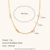 Collar Cruzado Europeo y Americano con Circonita Marquise Acero Inoxidable Chapado en Oro de 18K Sentido de Diseño de Nicho Moda Simple Collar para Mujeres