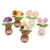 Plantas de Tulipán Hechas a Mano con Ganchillo Transfronterizas en Maceta, Adornos de Rosa, Jarrones de Flores Tejidos con Hilo, Flores Artificiales, Plantas en Maceta para Escritorio
