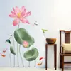 Pegatinas de Pared de Loto Habitación Fondo de TV Papel Tapiz Cálido Decoración de Pared Entrada de Dormitorio Pegatinas Papel Tapiz Autoadhesivo