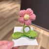Celebridad de Internet Nuevo Producto Pasador de Lana Tejido a Mano Flor Brote de Frijol Lindo Adorable Clip Lateral para Niña Accesorios para el Cabello de Boutique
